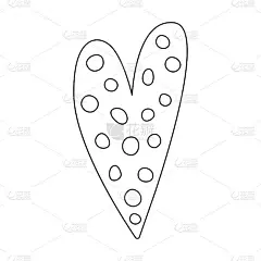 装饰风格的黑白心形。矢量插图涂鸦风格。情人节卡片，图案元素和爱情的象征