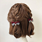 Buy Twin Bear Plaid Bow Hair Clip | YesStyle