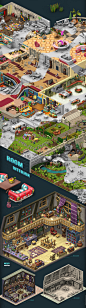 Isometric 3D Game Sprites – Manor Cafe :: Behance