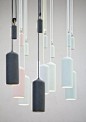 Porcelain Lamps | Studio WM  Price: €395 incl. VAT  Materials: porcelain, stainless steel, POM Dimensions (cm): H 27, ∅ 10 Colours: Anthracite/White(with black interior)/Light Green/Pink   more information: http://studiowm.com/Porcelain-Lamp