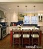 红色厨房吧台装修效果图—土拨鼠装饰设计门户
