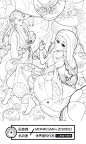 剑侠情缘网络版叁|同人|线稿|丐帮|明教|灯笼|鸟|酒缸-CG漫画作品图片素材