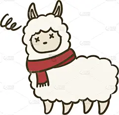 矢量,绘画插图,羊驼,热,贺卡,背景分离,十二生肖,哺乳纲,动物,户外