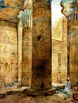 Egypt , Old Cairo Paintings: Henry Roderick Newman. (American, 1833-1918) - Temple of Philae, Nubia 1893