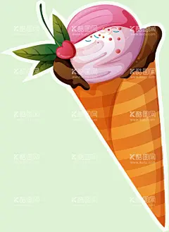 冰淇淋  - 源文件下载【酷图网】冰淇淋,雪糕,冰激凌,奶油,草莓,蛋筒,刨冰,