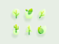 Plant icon glass morphism frost glass icon plant ui vector illustration simple colorful brand branding design identity logo