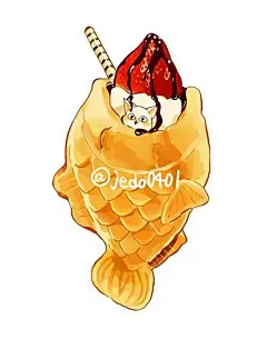 小猫咪与美食的二次元插画图片