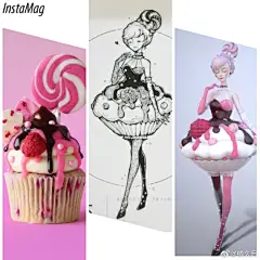 插画超话#插画周绘打卡# 蛋糕小姐——一开始只想简单做个练习，没想到磨叽做了半个多月。五月份开始尝试大长腿小姐姐的画风，所以这种类型也是第一次做，主要精力都放在做脸和头发上了，形体比较水。造型想做出巧克力加奶油慕斯的感觉，这次的材质就没有往平面插画方向调而更接近真实些。这几天会 ​​​​...展开全文c