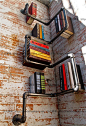 美式复古创意书架 水管铁质金属书架 咖啡馆酒吧书房客厅卧室书架-淘宝网