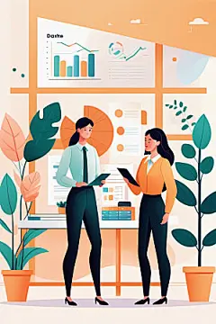 商务办公金融企业文化扁平风插画