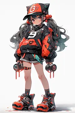 棒球帽人物女孩图片插画