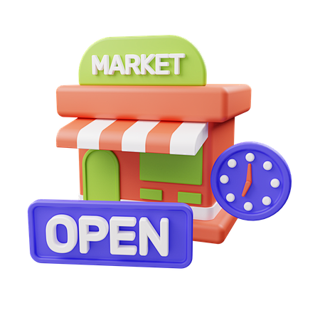 Shop open 3D Illustr...