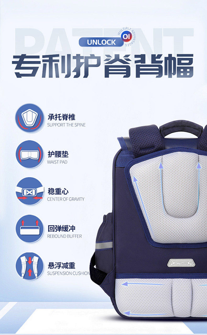 迪士尼悬浮书包小学生男孩三到六年级男生大...