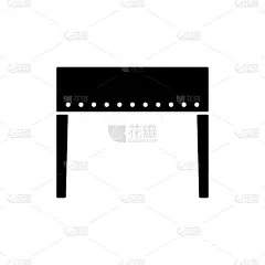 火盆图标。黑色的轮廓。前视图。向量简单的平面图形说明。白色背景上的孤立物体。隔离。