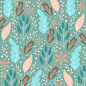 Seamless Floral Pattern or Texture with Doodle Style, Spring and Summer Theme Background