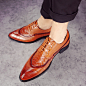 Sapatos de couro masculinos informais Bullock sapatos de couro 