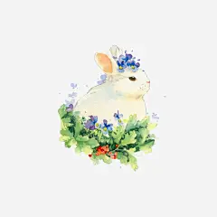 水彩手绘小兔子设计png免抠素材_新图网 https://ixintu.com 中秋节 小兔子 水彩 手绘 卡通 动物设计