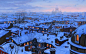 雪夜里，有着昏黄灯光的小屋最美。 | Evgeny Lushpin ​​​​