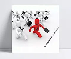 奔跑团队小人|奔跑团队,小人,奔跑,红色,公文包,起跑线,重点线,黑白方格,领带,引领,质感,立体,高清,服饰配件,全屏海报,电商模板