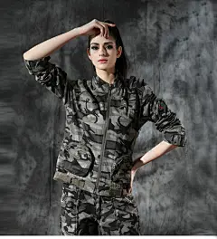 自由骑士户外服装军迷休闲女装夹克立领军绿 短款修身外套春秋 女-tmall.com天猫