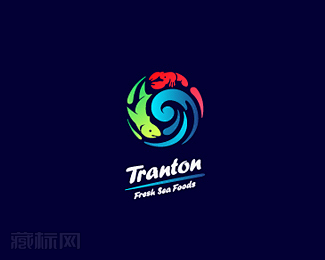 国外Tranton海鲜logo设计欣赏