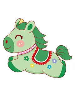 马宝宝奔腾卡通插画喜庆519-18