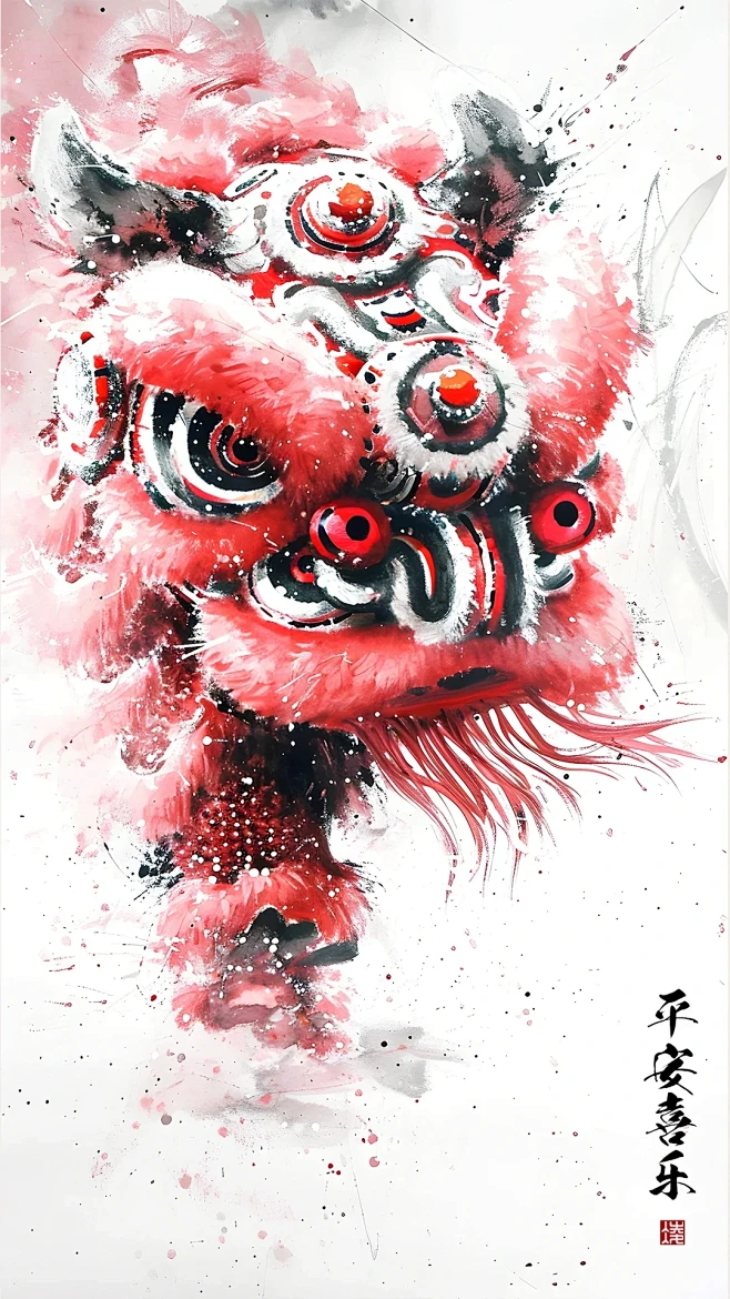 插画｜醒狮-花瓣网