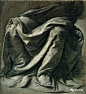 达芬奇自画像，经典衣服褶皱及布纹素描，绝对的天才