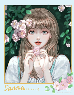 懒葱葱采集到少女(绘)
