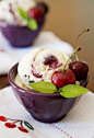 Ice Cream and Sorbet / Roasted Cherry Vanilla Ice Cream with Dark Chocolate.