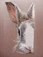 Beautifully embroidered rabbit's head: 