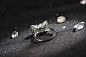 【指间缱绻】18K金 钻石 4.5克拉巴西天然高净度玻璃体绿碧玺戒指-淘宝网