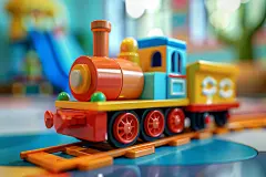 简单积木火车场景