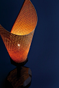 Bamboo table light by Kyokusho Tanaka, Japan  For Japanese boards, also see Masaki Kawato