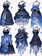 深蓝色小裙子｜服装展示