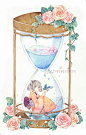 沙漏物语-Aprrrrr就是这么任性_水彩,插画,手绘_涂鸦王国插画