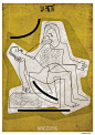 意大利插画家Federico Babina将世界著名雕塑画成了简笔画 - 灵感日报 :   当这些世界著名雕塑都变成了简单抽象的海报后，你还能认出它们吗？ 意大利著名插画家Federico…