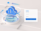 Cloud safe technology login page cloud typography c4d 2.5d web illustration ui