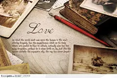 古老照片书本 英文LOVE变形