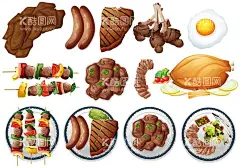 卡通烧烤美食插画  - 源文件下载【酷图网】烧烤,BBQ,烤肉,烤肉串,撸串,烤串,羊肉串,素材,元素,插画,插图,矢量,ai,海报素材,手绘,美食,包装,小吃,美味,卡通,烧烤素材,卡通烧烤,串烧,烧烤插画,高清,肉串,肉,烧烤肉,串串,烧烤节,野炊,蔬菜,香肠,烤肠,牛排,盘子,摆盘,烧鸡,煎蛋,生菜,蘸酱,沙拉,豆腐,香菜,牛肋排,牛肉