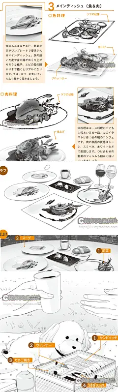 动漫食物画法 插画原画资料绘画临摹参考美术CG素材图资料-淘宝网