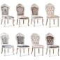 欧式餐椅 田园餐椅 法式餐椅 实木椅子欧式餐桌椅 组合 白色-淘宝网