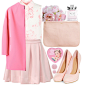 A fashion look from May 2014 featuring print shirts, pink coat and flared skirt. Browse and shop related looks.