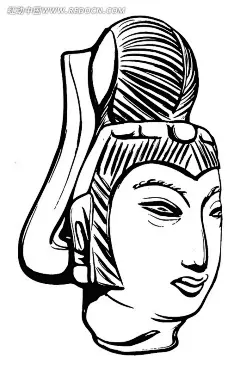 中国古代人物雕刻-女子的头像传统图案|黑白|女子头像|矢量素材|艺术|中国风|中国古典|装饰|矢量素材　矢量花朵|情人节矢量素材矢量图|矢量素材矢量罂粟花纹|矢量森林矢量素材