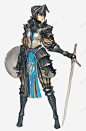 盾剑女战士高清素材 卡通手绘 女战士 盾剑 免抠png 设计图片 免费下载
