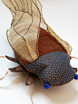 Soft Sculpture Cicada Insect / Blue and Brown by BlueTerracotta