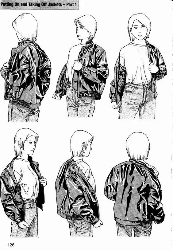 【绘画参考】女性夹克衣褶皱参考~除了褶皱...