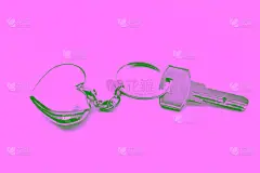 金属,钥匙,心型,白色背景,符号,乌兹别克斯坦,概念,开着的,金属质感,图像