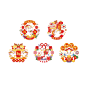Dragon Window Decals Glass Decals Housewarming/Chinese New Year/Spring Festival 5 Sheets Color Design 1 Set