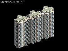 平顶高层三联排塔式住宅楼3d模型3D建筑模型|3d模型下载|3D素材|建筑效果图|室外建筑模型|室外建筑设计|住宅楼模型|建筑设计|建筑设计封面设计模板|建筑设计名片模板|室内室外建筑设计